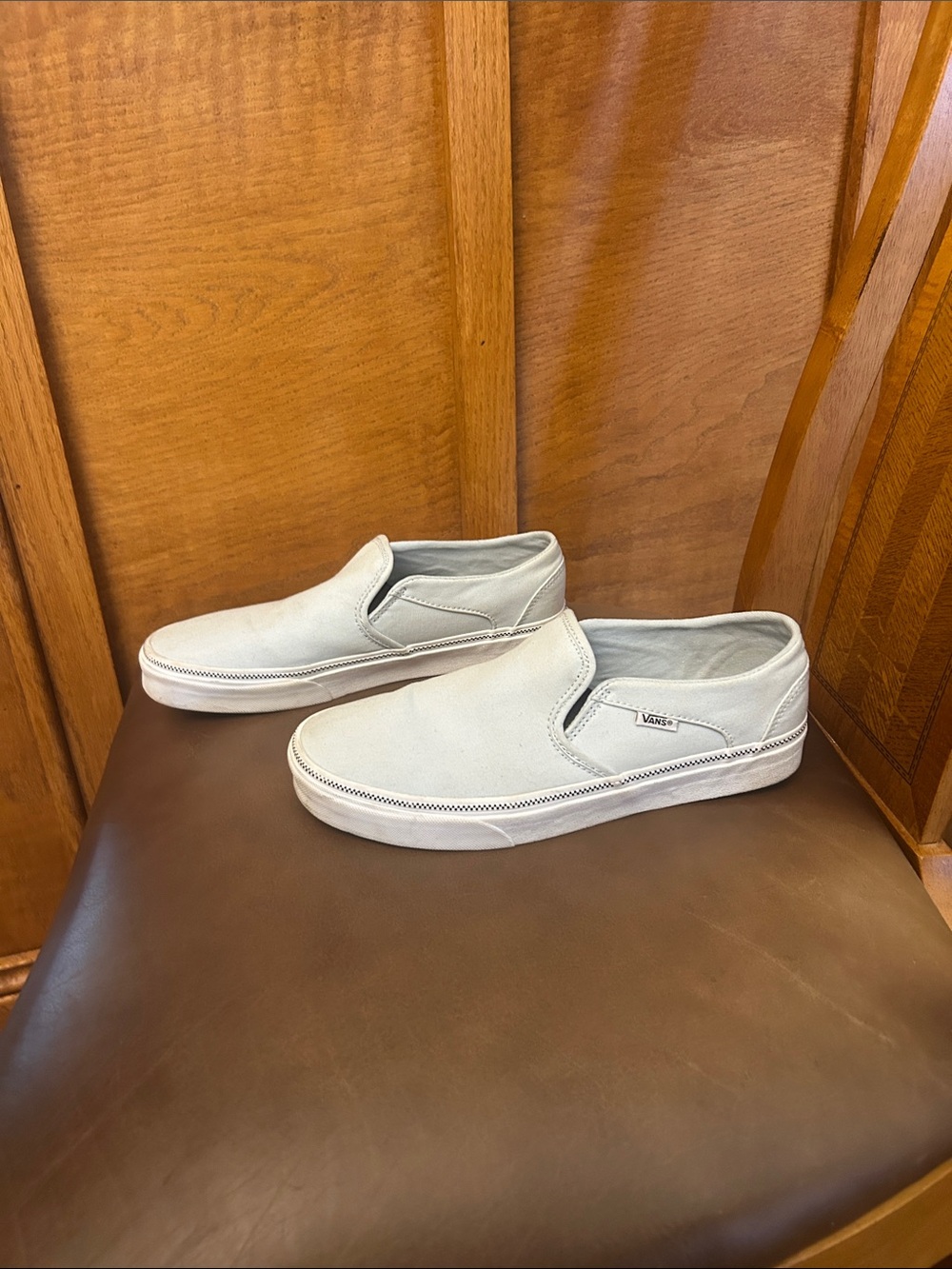 Vans Slip-On Loafers in Light Cream Canvas